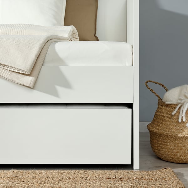 VIHALS Struct divan av lit gigogne/2 mat, blanc/Åfjäll mi-ferme, 80x200 cm