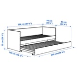 VIHALS Struct divan av lit gigogne/2 mat, blanc/Åfjäll mi-ferme, 80x200 cm