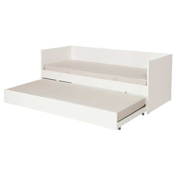 VIHALS Struct divan av lit gigogne/2 mat, blanc/Vannareid ferme, 80x200 cm