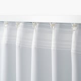 VILBORG Rideaux assombrissants, 2 pièces, blanc/turquoise/ruflette, 145x300 cm