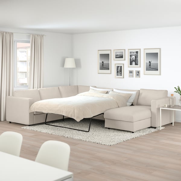 VIMLE Can conv d'angle 5p + méridienne, Gunnared beige