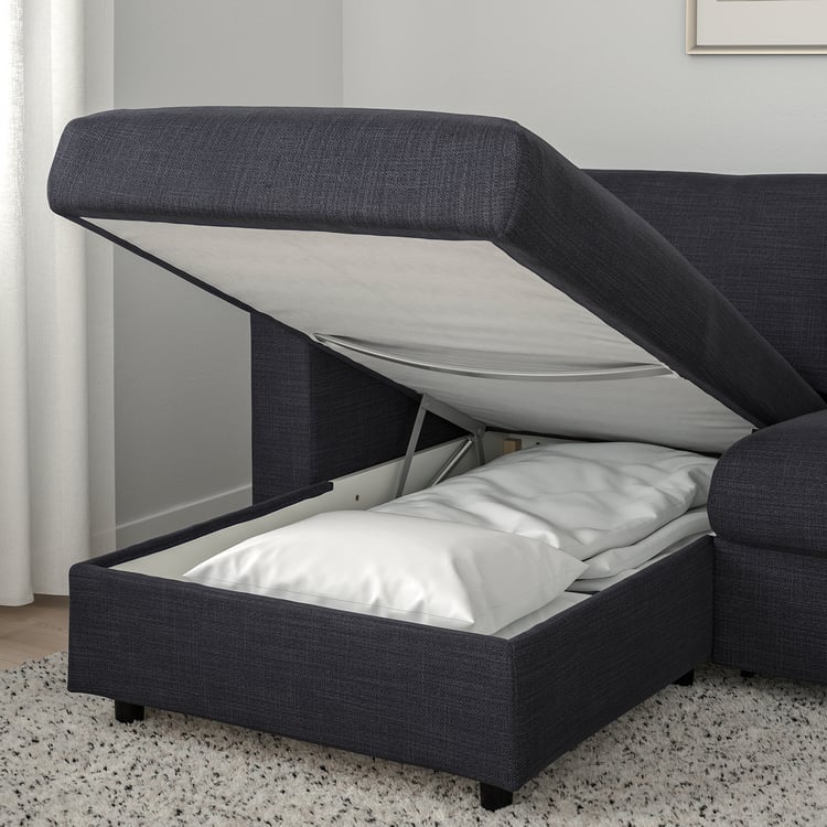 VIMLE housse canapé d'angle, 5 places, av accoudoirs larges/Hillared
