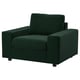 VIMLE Fauteuil, av accoudoirs larges Djuparp/vert foncé