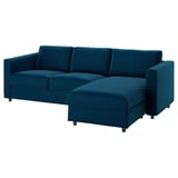 VIMLE Housse canapé 3 pl, avec méridienne/Djuparp vert-bleu foncé
