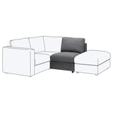 VIMLE Housse module 1 place, Lejde gris/noir