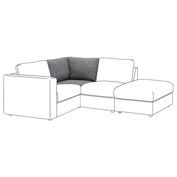 VIMLE Module d'angle, Lejde gris/noir