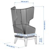 VINGSÖN Fauteuil à oreilles, int/ext, gris/Järpön/Duvholmen anthracite