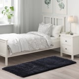 VOLLERSLEV Tapis, poils hauts, bleu foncé, 80x150 cm