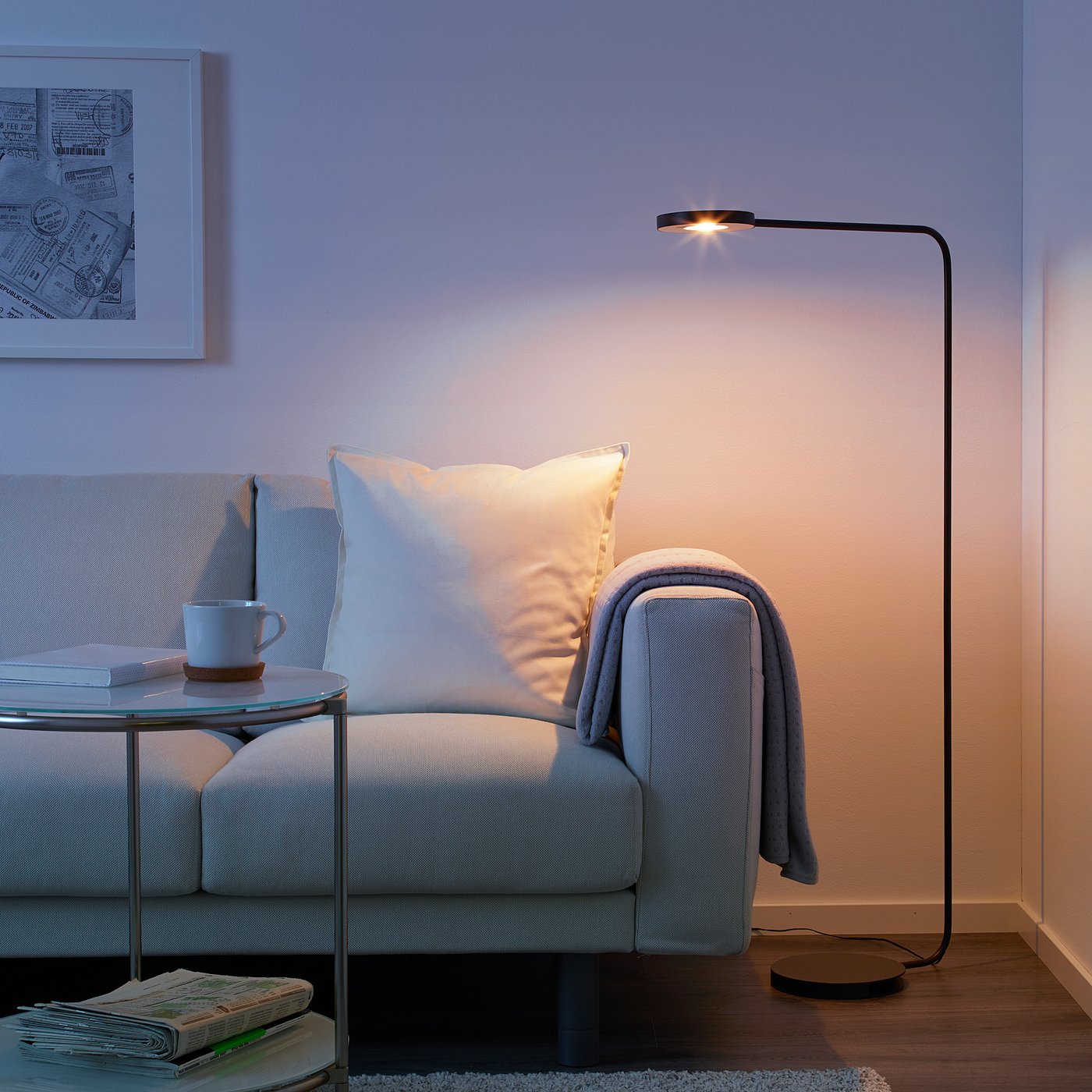 Lampadaire IKEA Ängland – Beige, Hauteur 150 Cm, Style Ancien, Abat-jour Inclus, Fonctionne Parfaitement