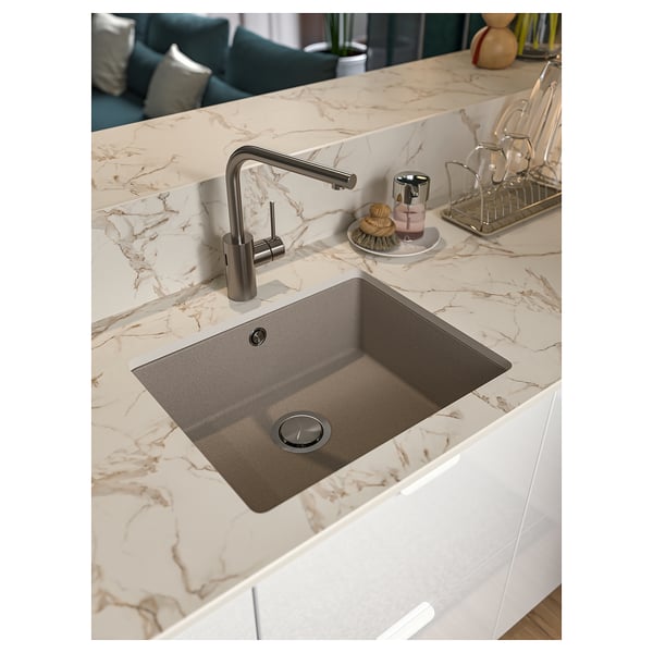 YTTERVÄGGA Évier à coller, pour plan de travail sur mesure porcelaine haute pression