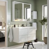 ÄNGSJÖN / BACKSJÖN Mobile lavabo/lavabo/miscelatori, lucido bianco, 120x49x69 cm