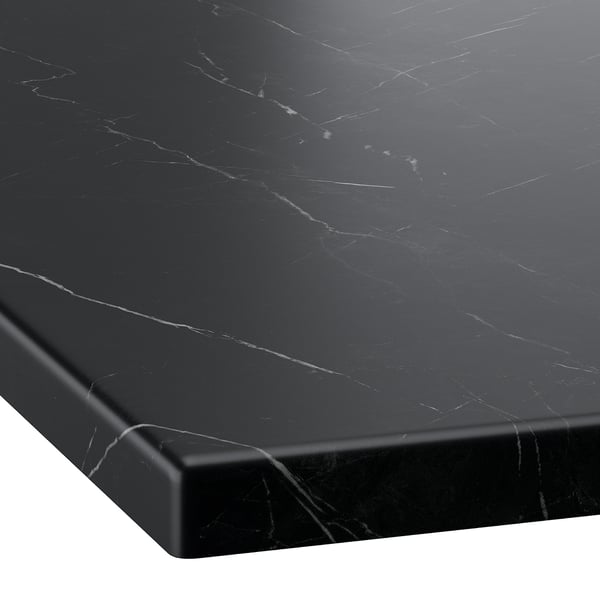 ÄNGSJÖN / LERSJÖN Mobile lavabo/cassetti/lavabo/misc, lucido bianco/nero effetto marmo, 102x49x79 cm