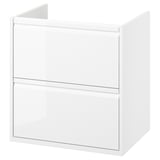 ÄNGSJÖN Mobile per lavabo con cassetti, lucido bianco, 60x48x63 cm