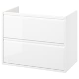 ÄNGSJÖN Mobile per lavabo con cassetti, lucido bianco, 80x48x63 cm