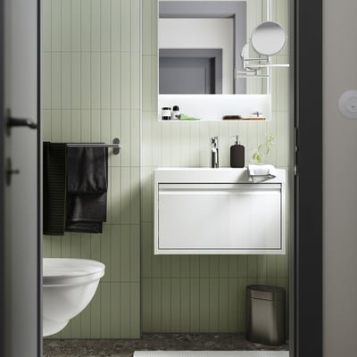 ÄNGSJÖN Mobile per lavabo con cassetto, lucido bianco, 60x48x33 cm