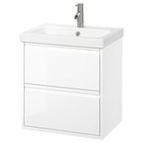 ÄNGSJÖN / ORRSJÖN Mobile lavabo/cassetti/lavabo/misc, lucido bianco, 62x49x69 cm