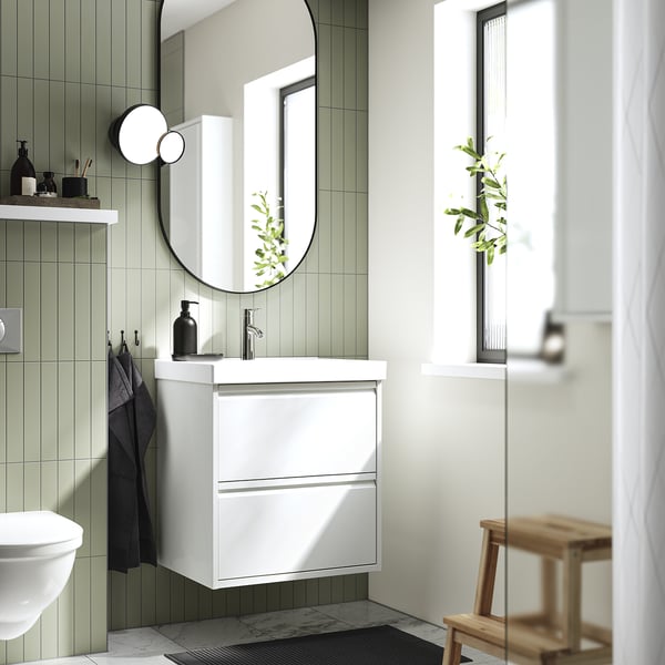 ÄNGSJÖN / ORRSJÖN Mobile lavabo/cassetti/lavabo/misc, lucido bianco, 62x49x69 cm