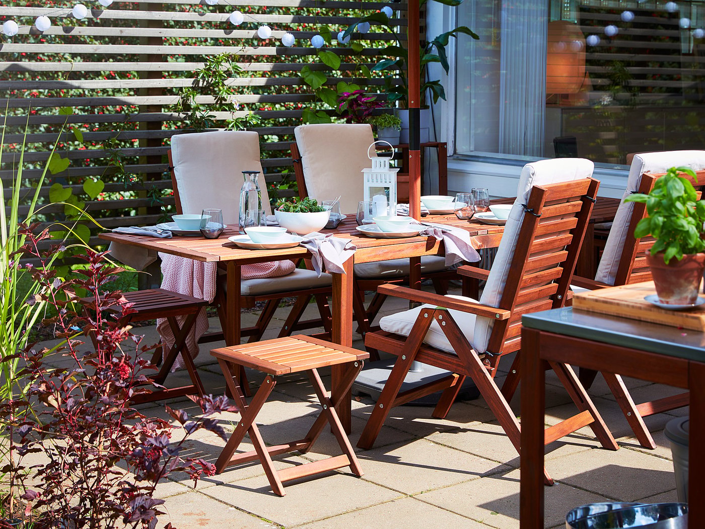 ÄPPLARÖ Sgabello da giardino, pieghevole mordente marrone - IKEA Svizzera