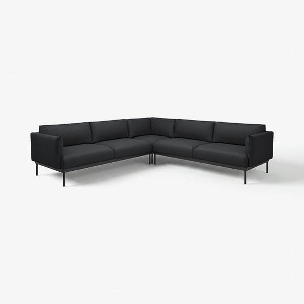 ÄPPLARYD Divano angolare a 4 posti, Gunnared nero/grigio