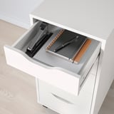 ALEX Cassettiera con rotelle, bianco/nero, 36x76 cm