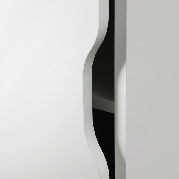ALEX Elemento contenitore con rotelle, bianco/nero, 36x76 cm