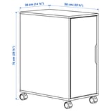 ALEX Elemento contenitore con rotelle, grigio scuro/nero, 36x76 cm