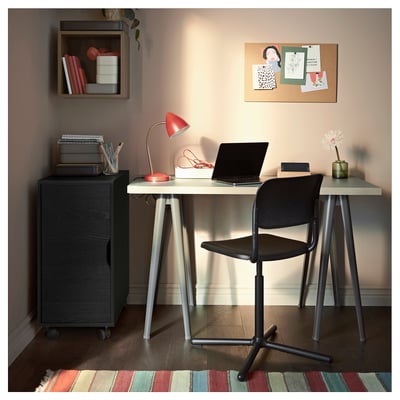 ALEX Elemento contenitore con rotelle, marrone-nero/nero, 36x76 cm