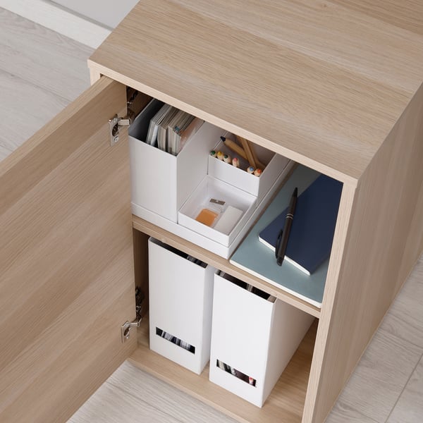 ALEX Elemento contenitore, mordente bianco/effetto rovere, 36x70 cm