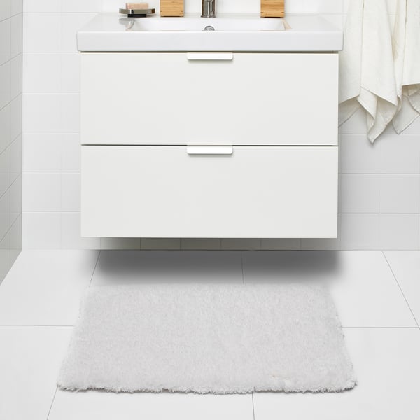 ALMTJÄRN Tappeto per bagno, bianco, 60x90 cm