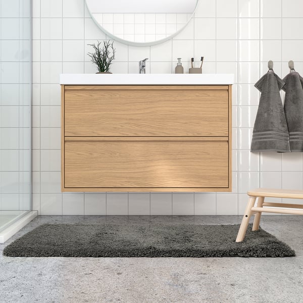 ALMTJÄRN Tappeto per bagno, grigio scuro, 60x120 cm