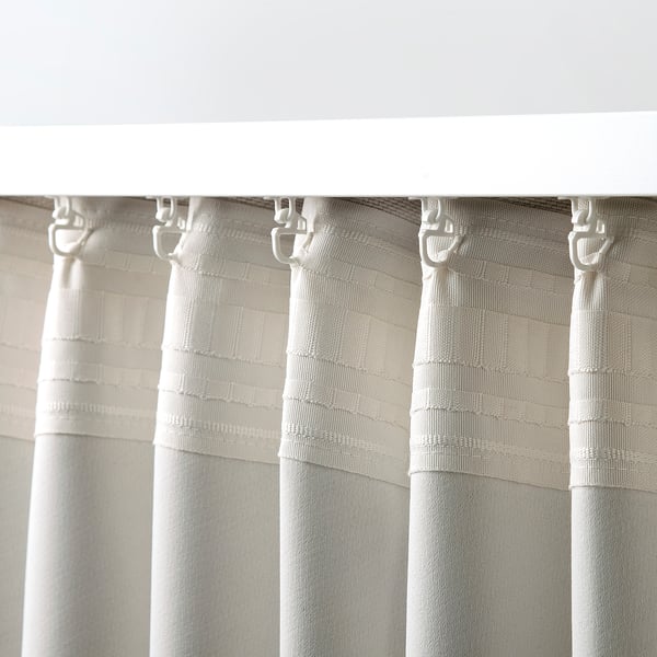 ANNAKAJSA Tenda semioscurante, 2 teli, bianco/con nastro arricciatende, 145x300 cm
