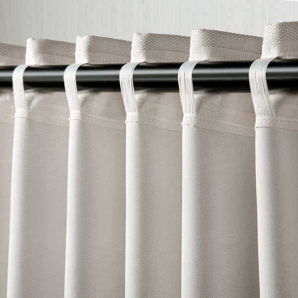 ANNAKAJSA Tenda semioscurante, 2 teli, bianco/con nastro arricciatende, 145x300 cm