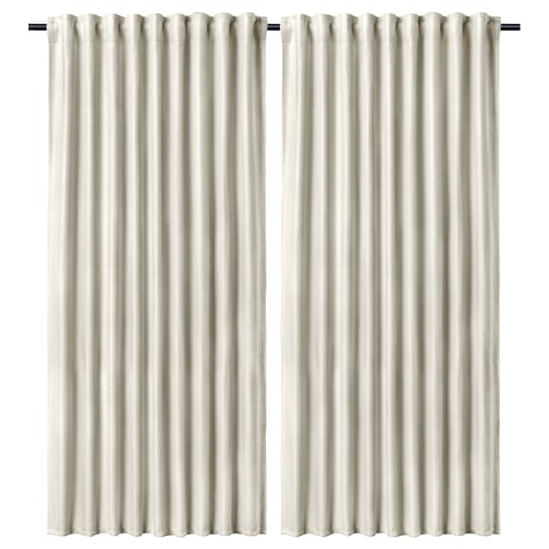 ANNAKAJSA Tenda semioscurante, 2 teli, bianco/con nastro arricciatende, 145x300 cm