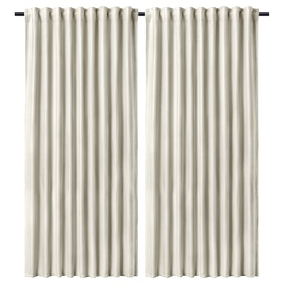 ANNAKAJSA Tenda semioscurante, 2 teli, bianco/con nastro arricciatende, 145x300 cm