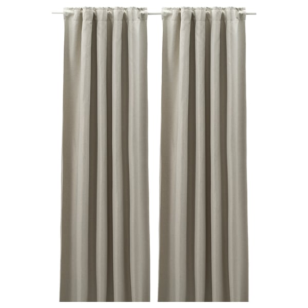 ANNAKAJSA Tenda semioscurante, 2 teli, grigio chiaro/con nastro arricciatende, 145x300 cm