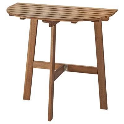 ASKHOLMEN Tavolo da parete, da esterno, pieghevole marrone scuro, 70x44 cm