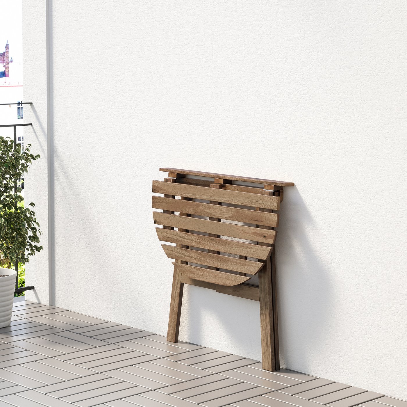 ASKHOLMEN Tavolo da parete, da esterno, pieghevole mordente marrone chiaro,  70x44 cm - IKEA Svizzera