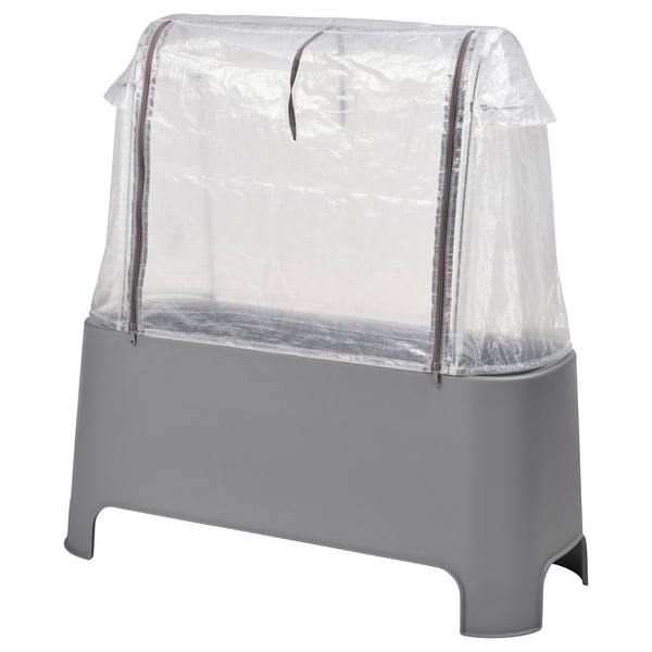 ASPAREN Set per piante, da esterno grigio/bianco trasparente, 89x38x91 cm