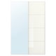 Opzione: AULI / FÄRVIK Coppia di ante scorrevoli, vetro a specchio/vetro bianco, 150x236 cm