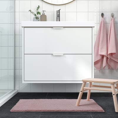 BACKMÅRA Tappeto per bagno, rosa pallido, 50x80 cm