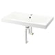 Opzione: BACKSJÖN Lavabo con sifone, bianco, 80x48 cm