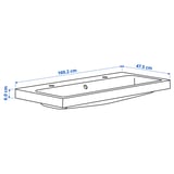BACKSJÖN Lavabo con sifone, bianco, 100x48 cm