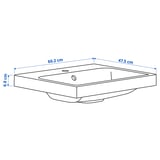 BACKSJÖN Lavabo con sifone, bianco, 60x48 cm