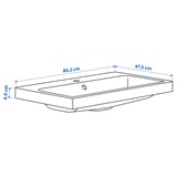 BACKSJÖN Lavabo con sifone, bianco, 80x48 cm