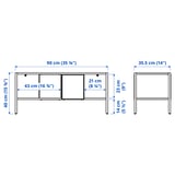 BAGGEBO Combinazione per TV, metallo/bianco, 174x35x160 cm