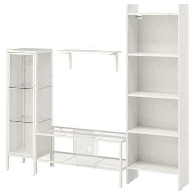 BAGGEBO Combinazione per TV, metallo/bianco, 174x35x160 cm