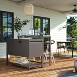 BÅTSKÄR Isola cucina esterno con tavolo bar, grigio scuro, 120x100 cm