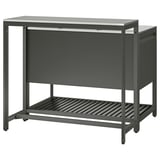 BÅTSKÄR Isola cucina esterno con tavolo bar, grigio scuro, 120x100 cm
