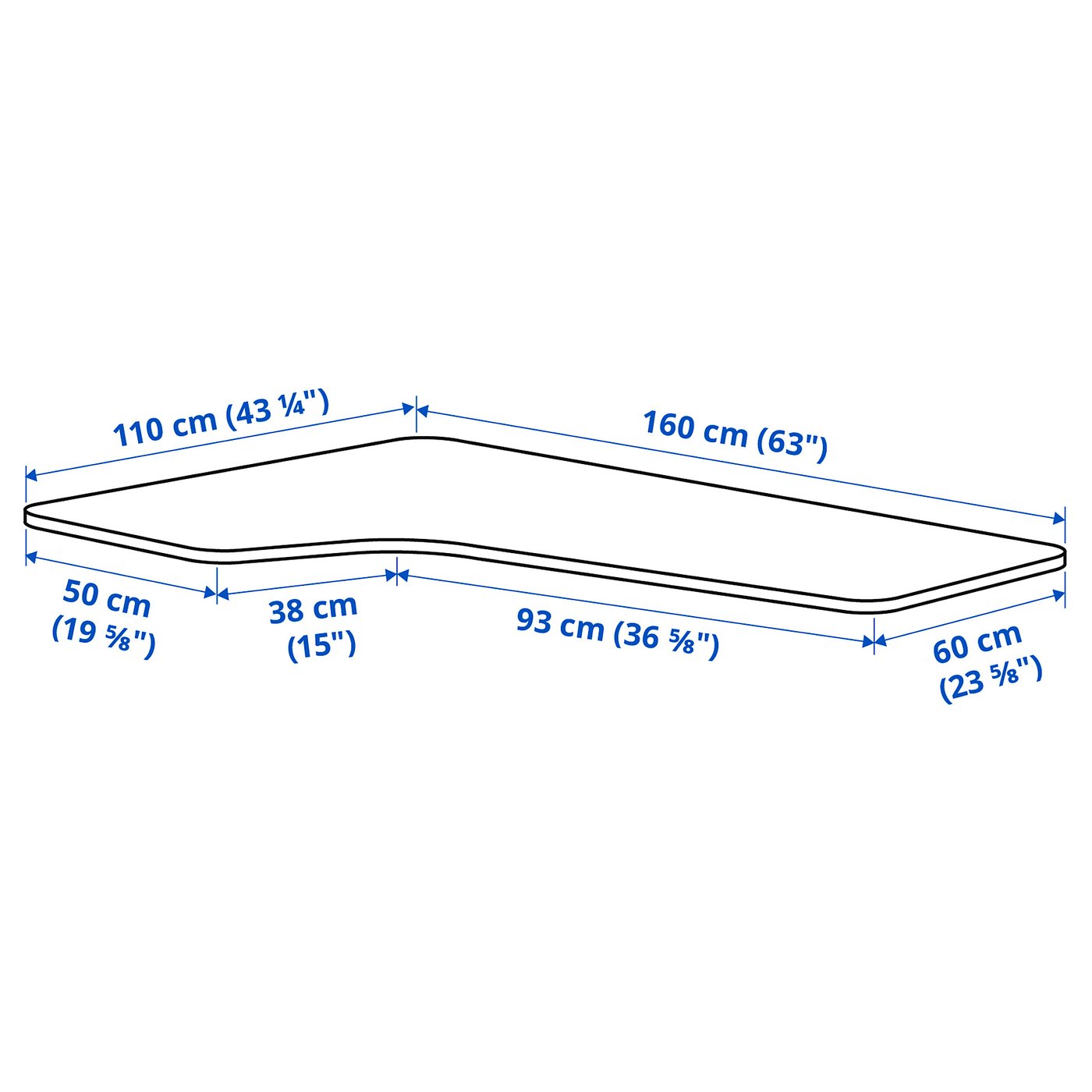 BEKANT Piano tavolo angolare sinistro, bianco, 160x110 cm - IKEA Svizzera