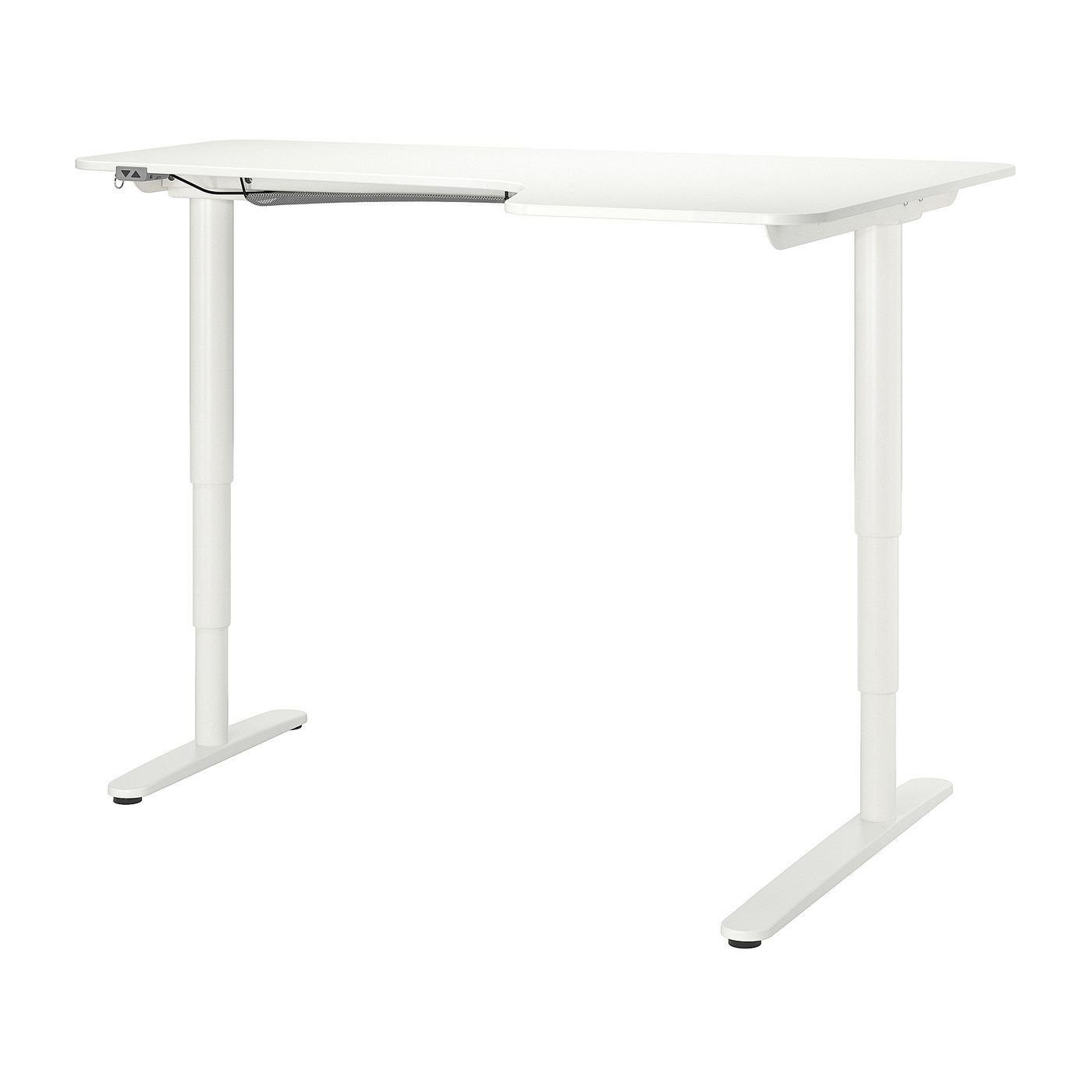 BEKANT Scrivania angolare dx regolabile, bianco, 160x110 cm - IKEA Svizzera